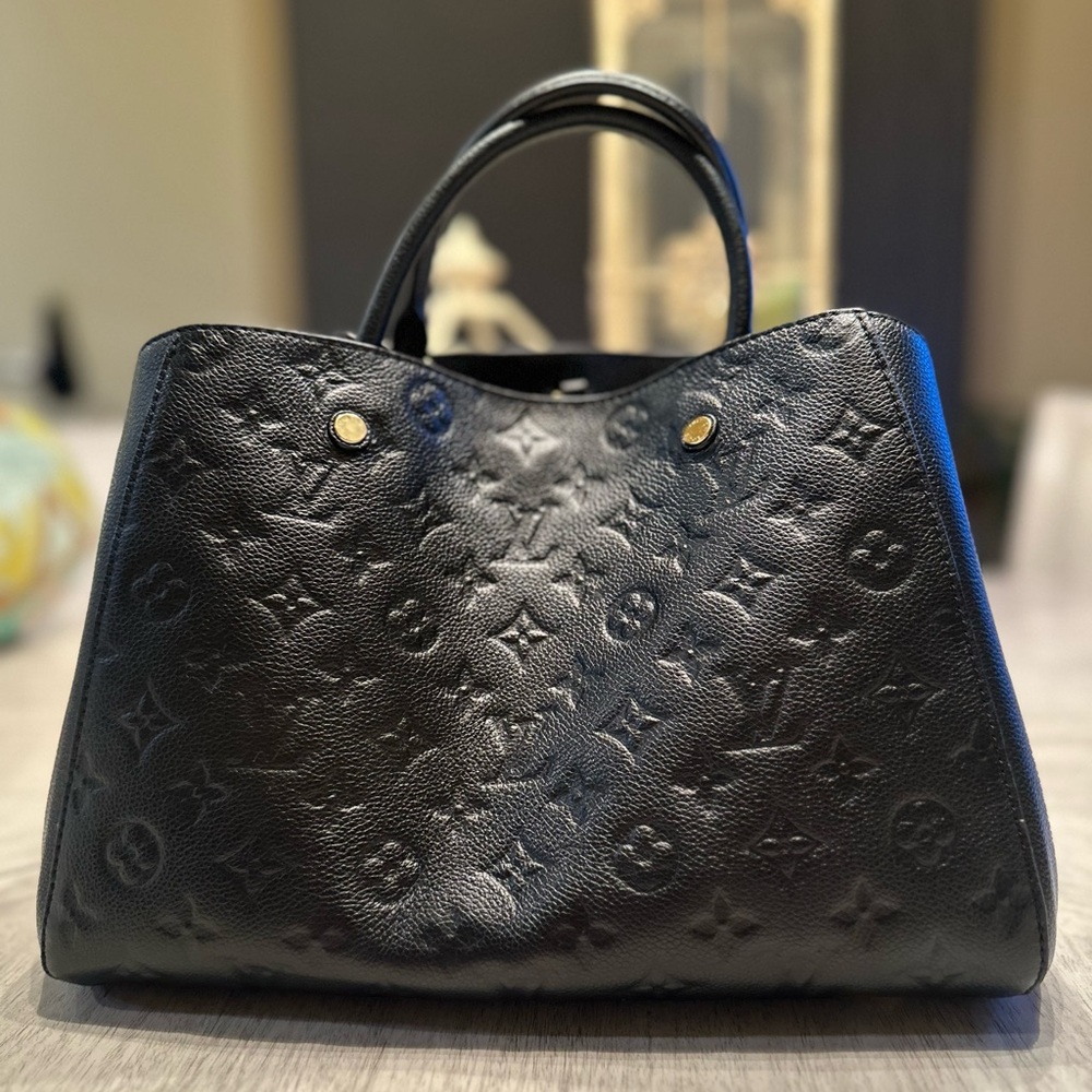 Black Louis Vuitton Montaigne MM Monogram Empriente